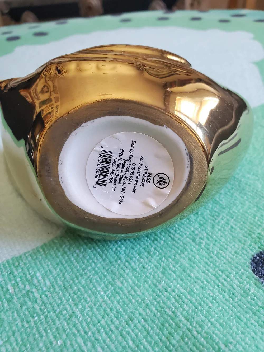 Oh Joy! Gold & Rainbow Ceramic Peacock Candle Holder